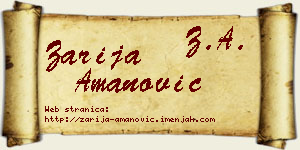 Zarija Amanović vizit kartica